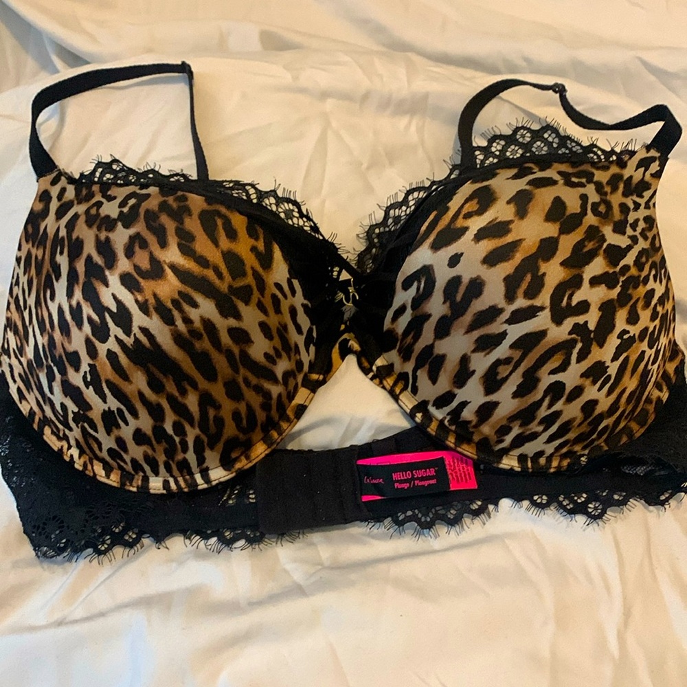 38C La Senza PLUNGE Lace Leopard Bra PADDED